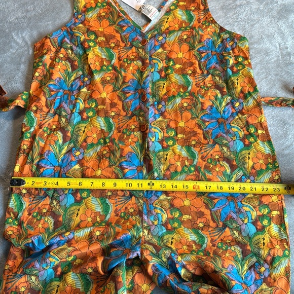 NWT LUCY & YAK Finn - V-Neck Cotton & Linen Jumpsuit Aloha Print Size UK14 US10 - Picture 13 of 16